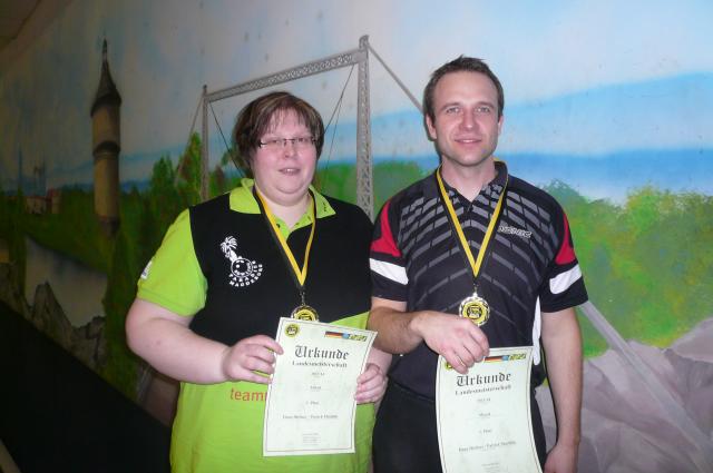 Landesmeister Dana Dießner (BC Bowling Stones MD) &amp; Patrick Machlitt (VSG Oppin)